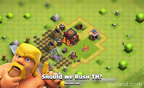 is it better to rush in clash of clans