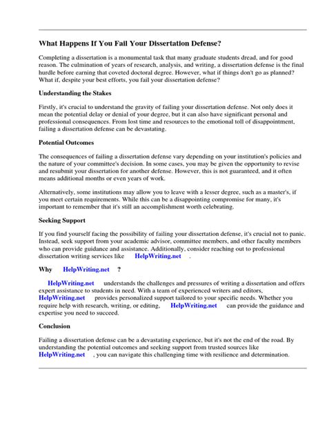 is it possible to fail a thesis defense