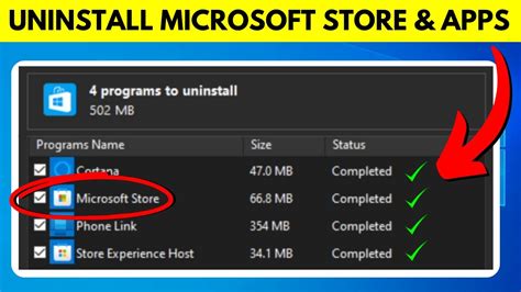 is it possible to uninstall microsoft store