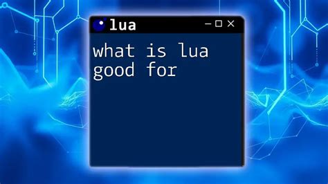 is lua a good language to start with