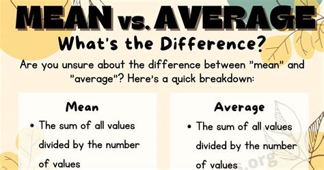 is mean and average deviation the same