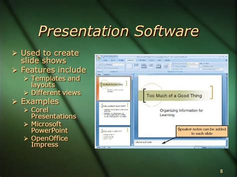 is ms word an example of presentation software