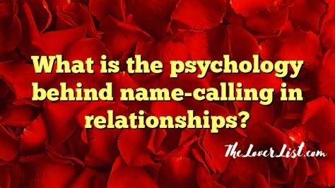is name calling normal in a relationship