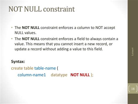 is not null constraint in oracle
