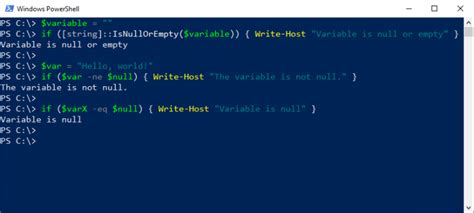 is not null or empty powershell