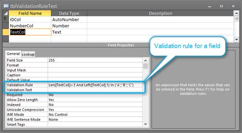 is not null validation rule in access