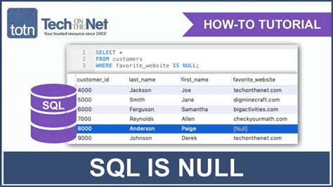 is null condition in sql