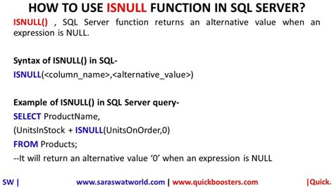 is null function in sql server
