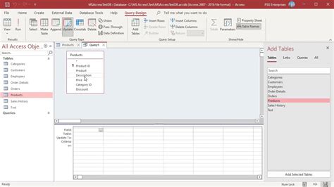 is null in ms access query