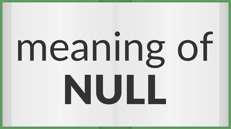 is null meaning