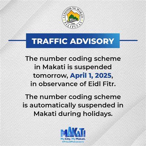 is number coding suspended in makati during holidays