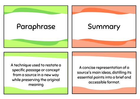 is paraphrasing different from summarizing because