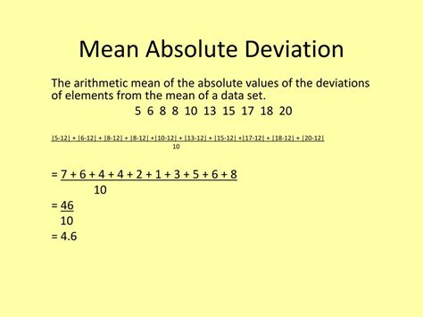 is standard deviation and mean absolute deviation the same
