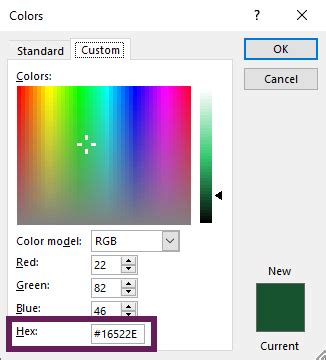 is there a colour picker in excel