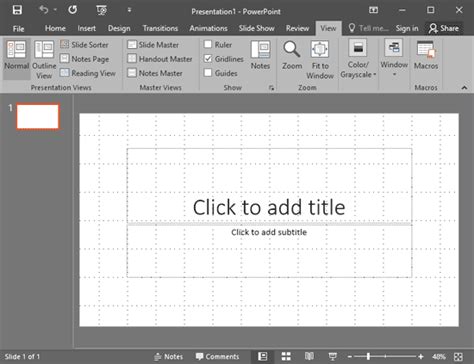 is there a grid in powerpoint