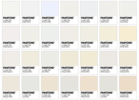 is there a pantone code for white