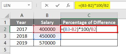 is there a percentage difference formula in excel