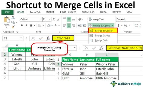 is there a shortcut to merge cells in excel on mac