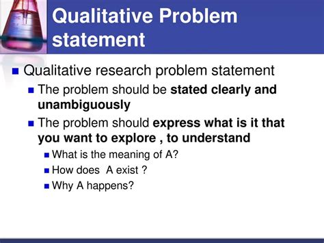 is there a statement of the problem in qualitative research