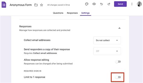 is there a way to make a google form anonymous