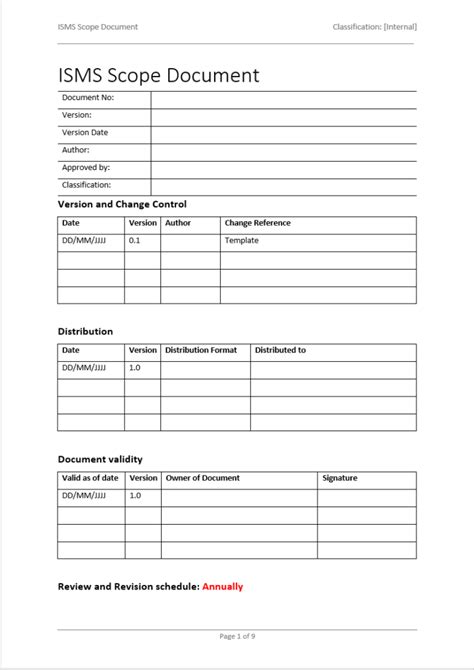 isms scope document template