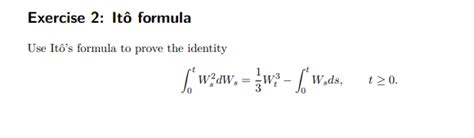 ito formula exercises