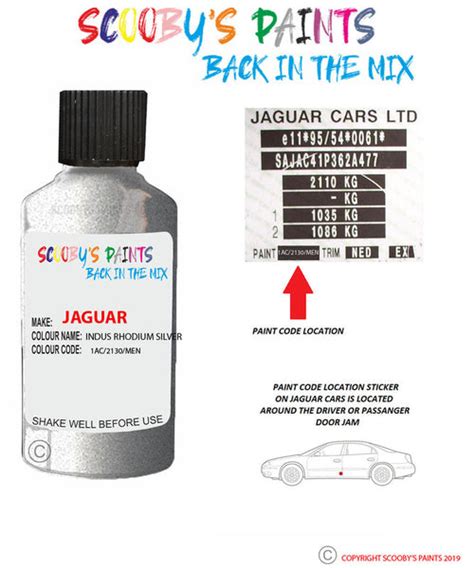 jaguar rhodium silver paint code