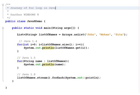 java 8 for each loop example