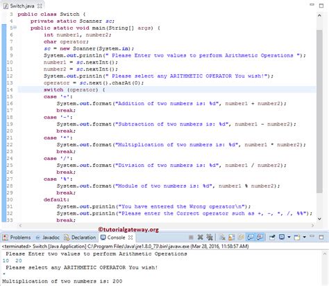java 8 switch case example
