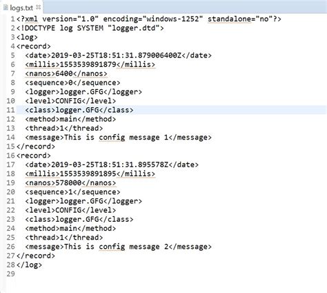 java logging properties file example