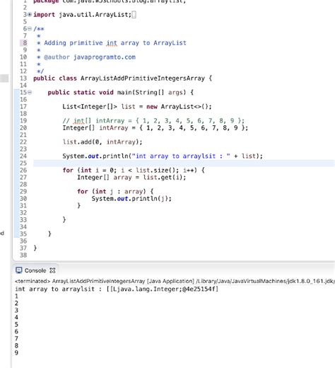 java print list of integer arrays