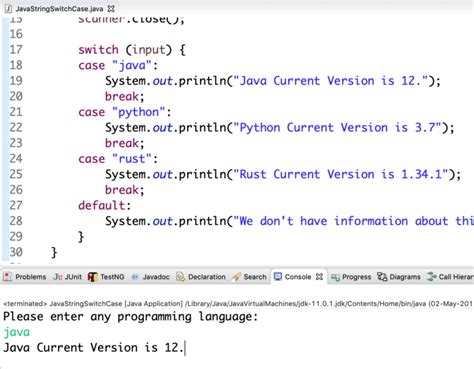 java switch case between values