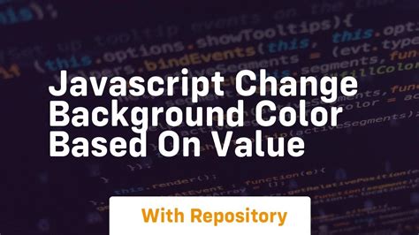 javascript change background color based on value