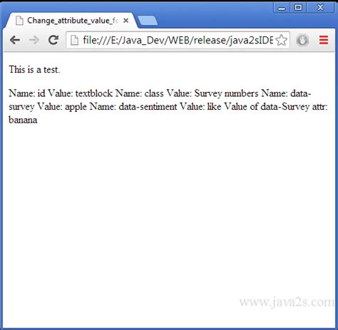 javascript change html element attribute value