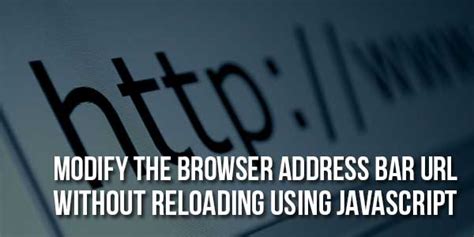 javascript change url address bar without reload