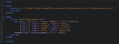 javascript find get index