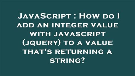 javascript input value to integer