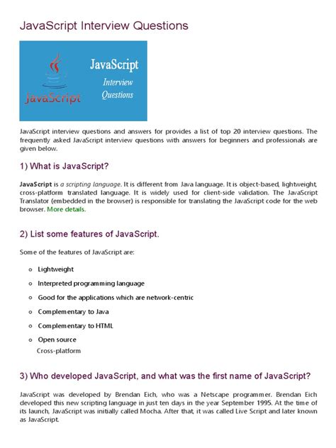 javascript interview questions javatpoint
