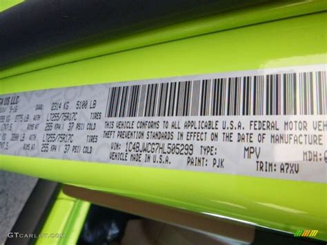 jeep hyper green paint code