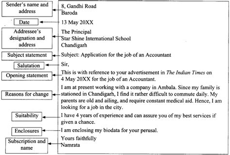 job application example class 12