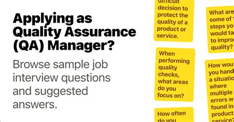 job interview questions for quality assurance manager