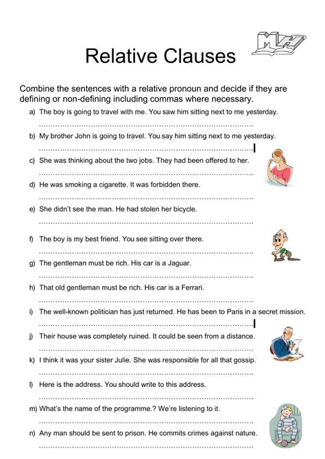 joining relative clauses exercises