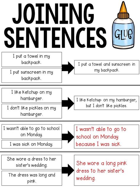 joining words examples sentences with answers