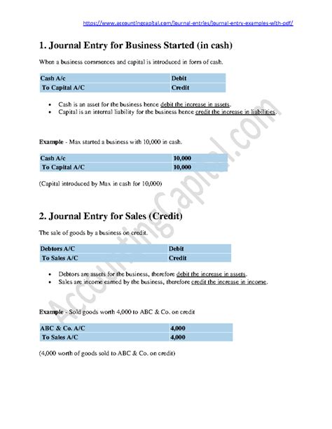 journal entry examples pdf with solutions