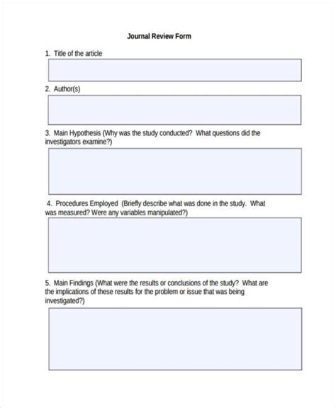 journal form example