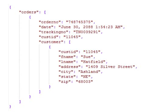 json config file format