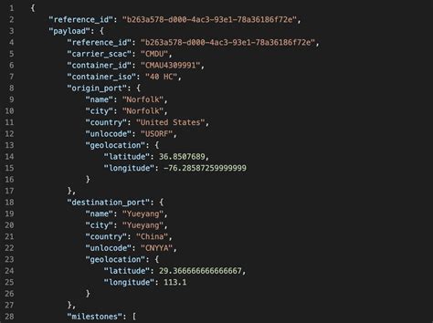 json payload example with array