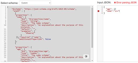 json schema oneof example