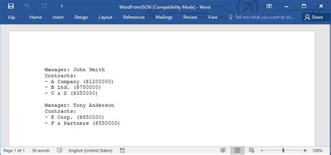 json to word doc python