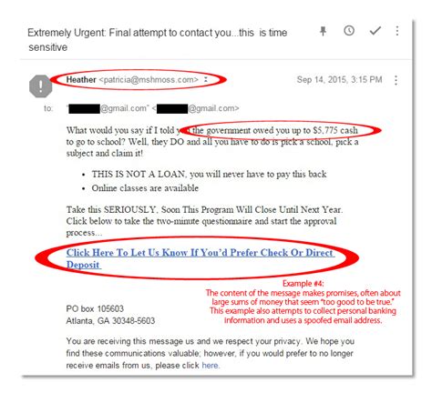 junk email example